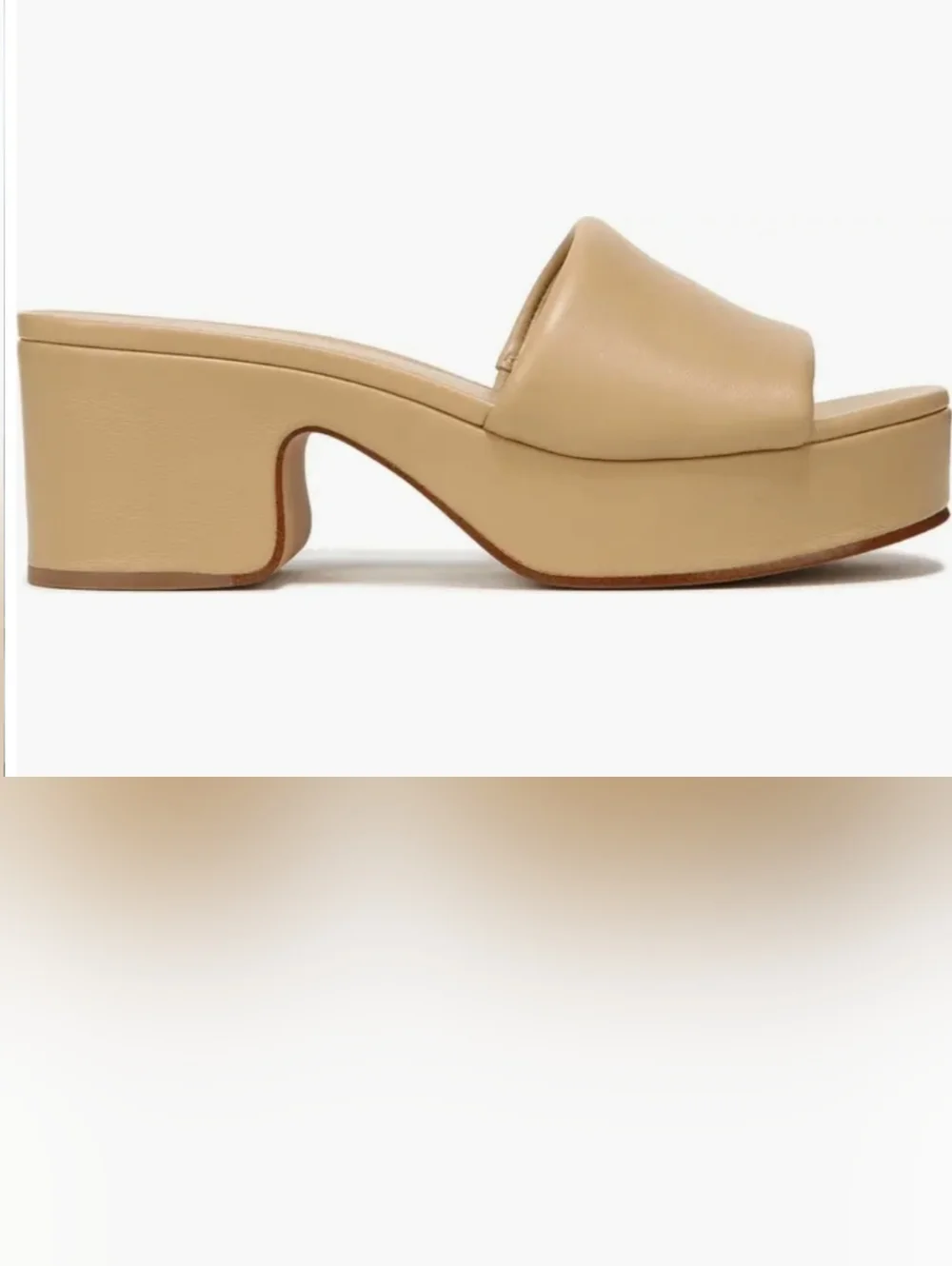 NWT Vince Beige Platform Sandals Size 8 Leather 70s Bohemian Business Casual - Picture 2 of 11